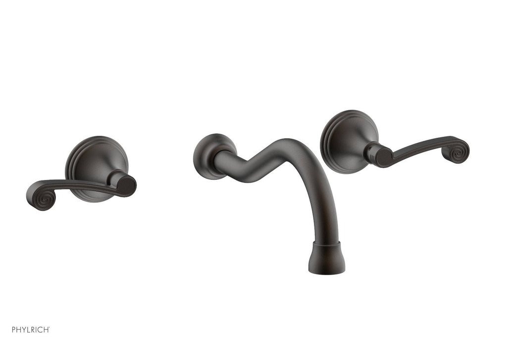 3RING Wall Lavatory Set   Curved Lever Handles by Phylrich - Oil Rubbed Bronze