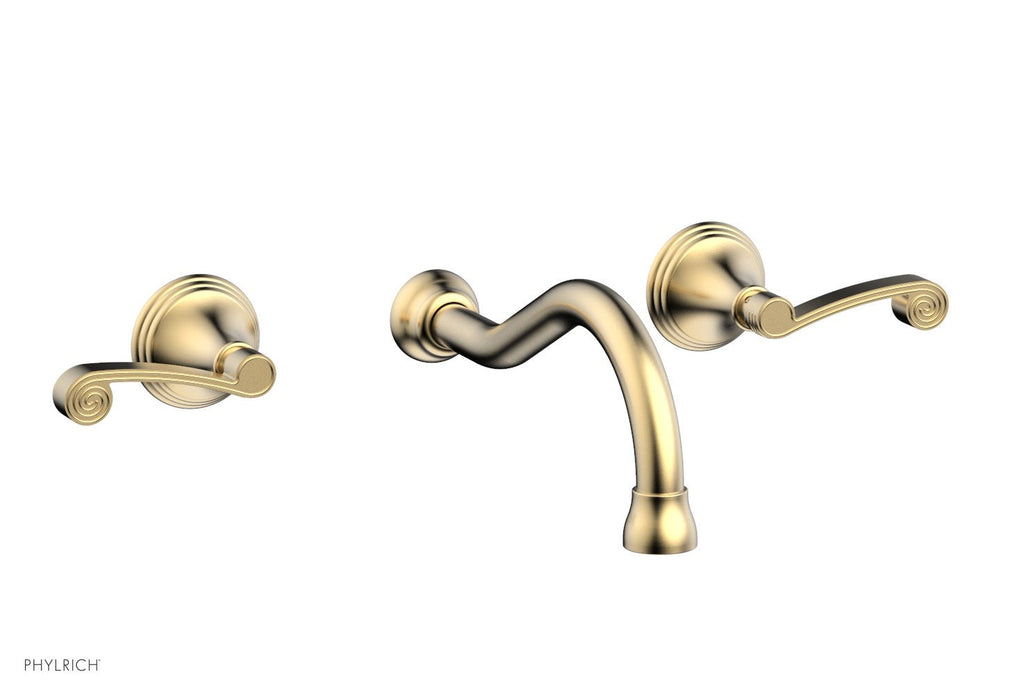 3RING Wall Lavatory Set   Curved Lever Handles by Phylrich - Polished Nickel