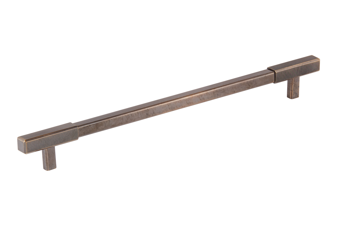 Digbeth Ridged Appliance Pull by Armac Martin - 384mm - Antique Brass Unlacquered