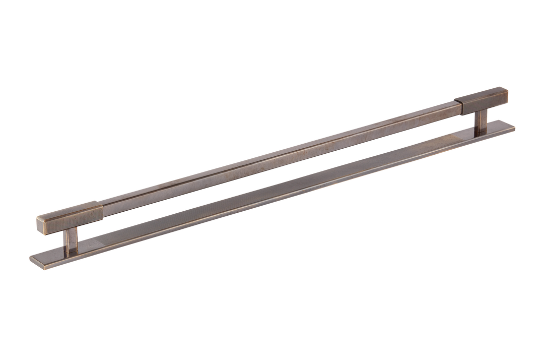 Digbeth Ridged Appliance Pull & Backplate by Armac Martin - 608mm - Antique Brass Unlacquered