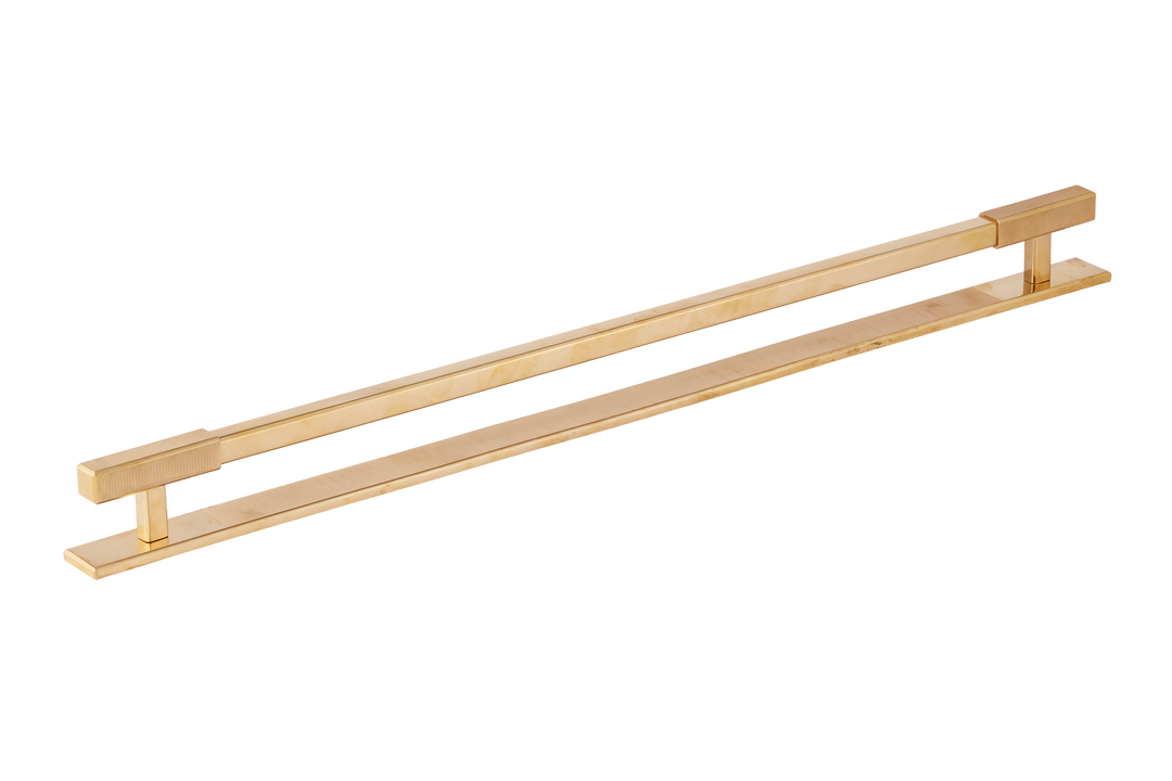 Digbeth Ridged Appliance Pull & Backplate by Armac Martin - 608mm - Hand Burnished Brass