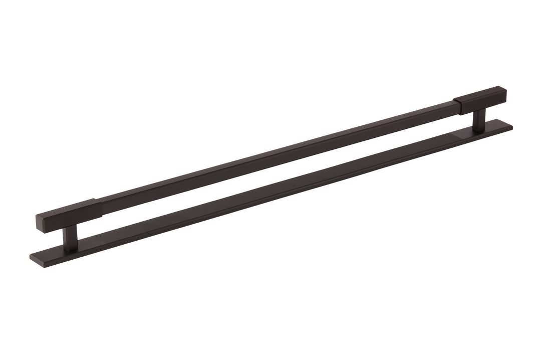 Digbeth Ridged Appliance Pull & Backplate by Armac Martin - 608mm - Matt Black Lacquered