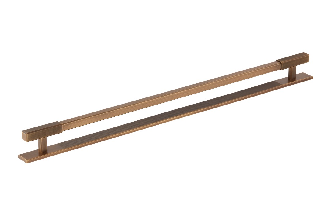 Digbeth Ridged Appliance Pull & Backplate by Armac Martin - 608mm - Satin Antique Satin Lacquered