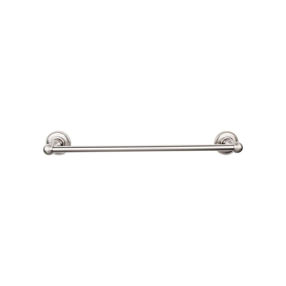 Edwardian Bath 30" Single Towel Rod - Beaded Backplate - Brushed Satin Nickel - New York Hardware