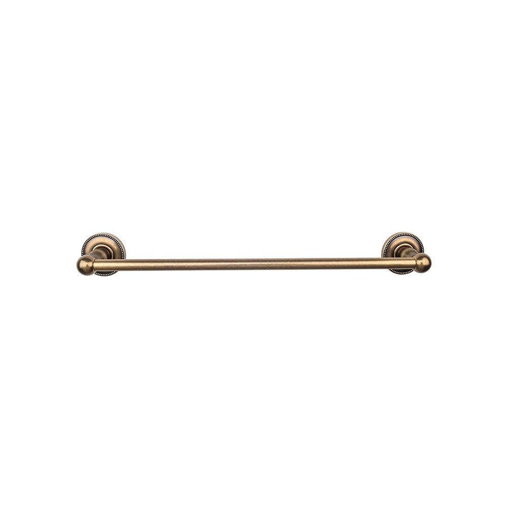 Edwardian Bath 30" Single Towel Rod - Beaded Backplate - German Bronze - New York Hardware