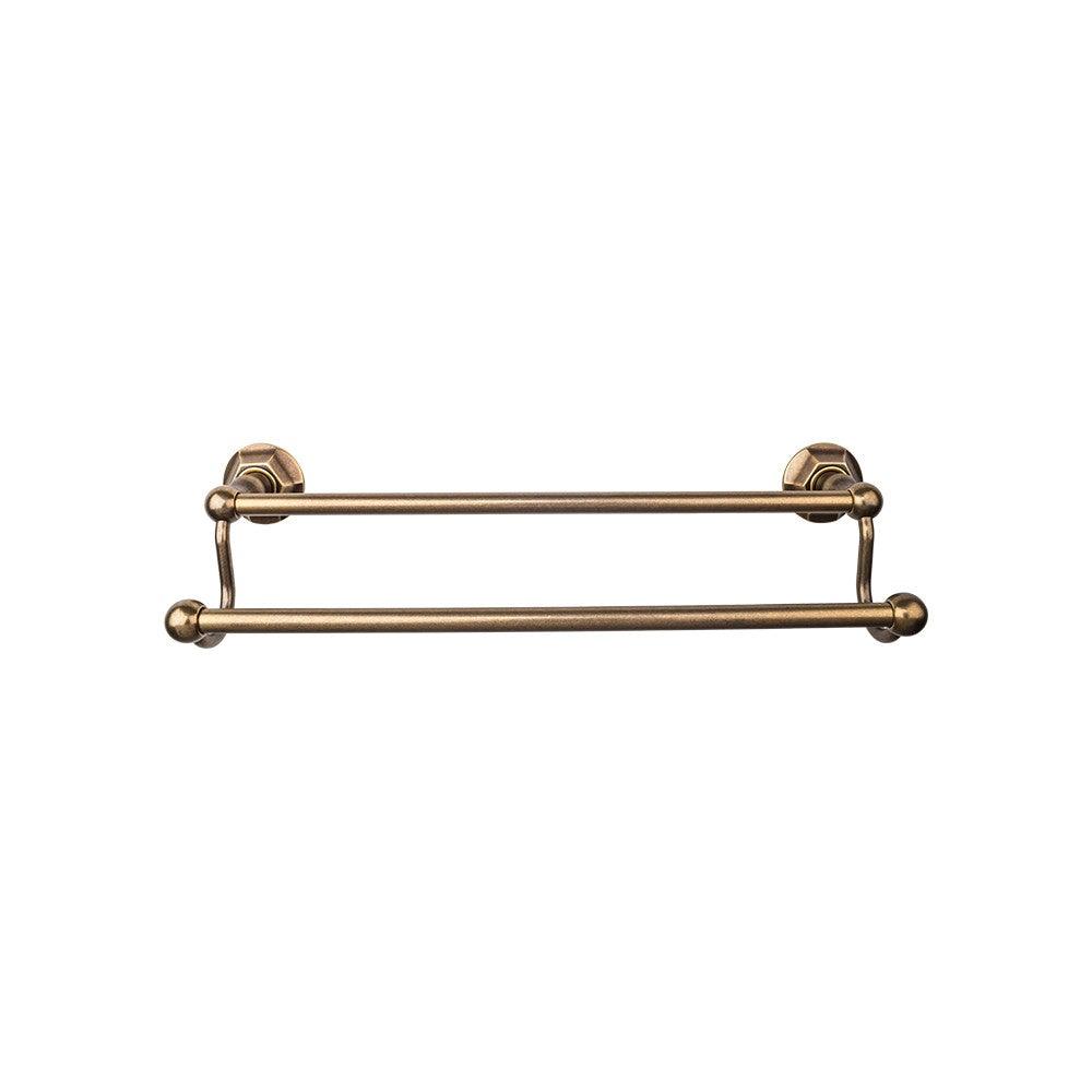 Edwardian Bath 30" Double Towel Rod - Hex Backplate - German Bronze - New York Hardware