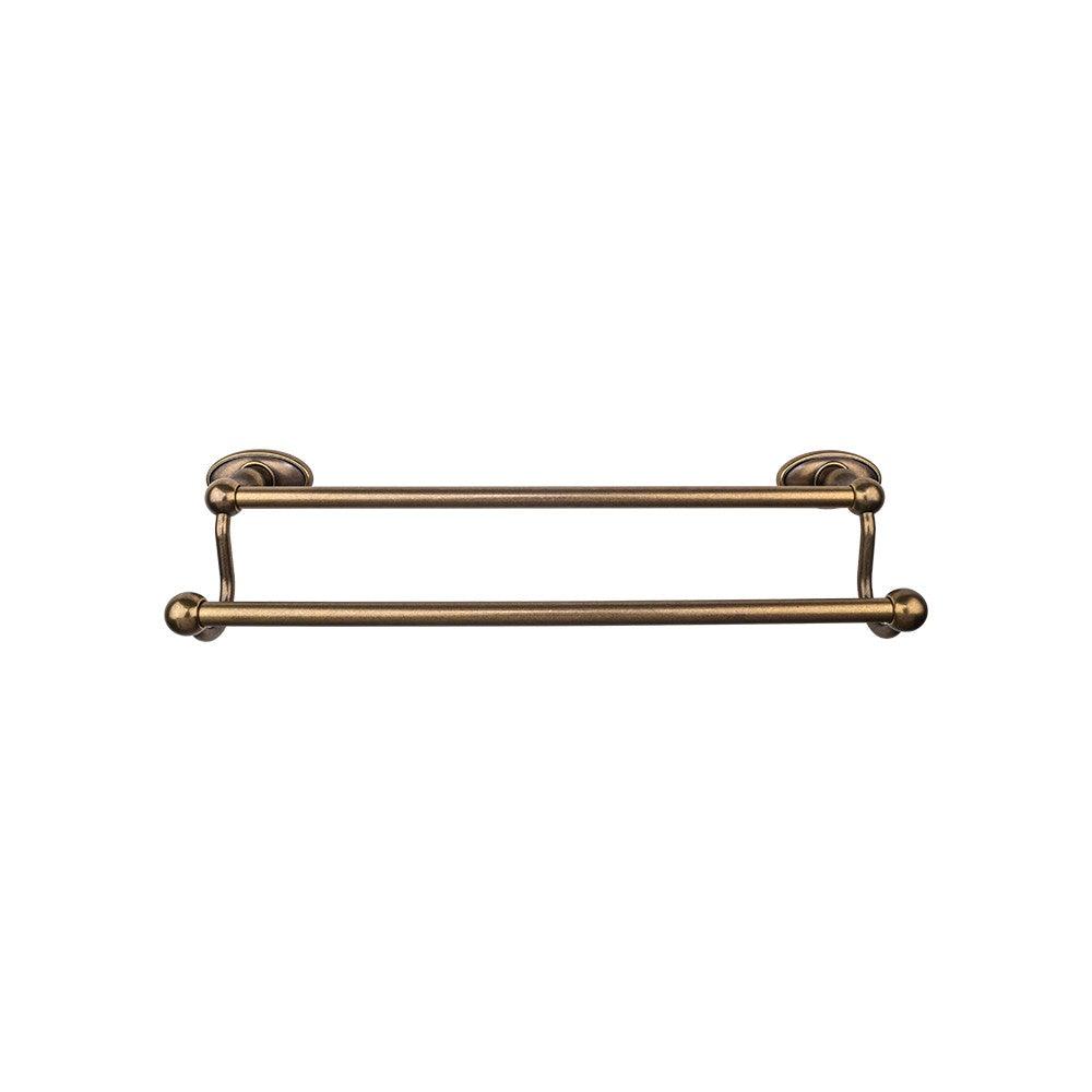 Edwardian Bath 30" Double Towel Rod - Oval Backplate - German Bronze - New York Hardware