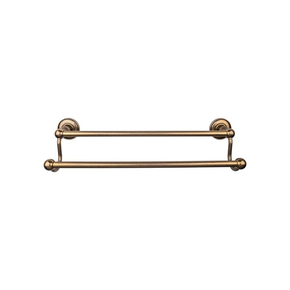 Edwardian Bath 30" Double Towel Rod - Smooth Backplate - German Bronze - New York Hardware