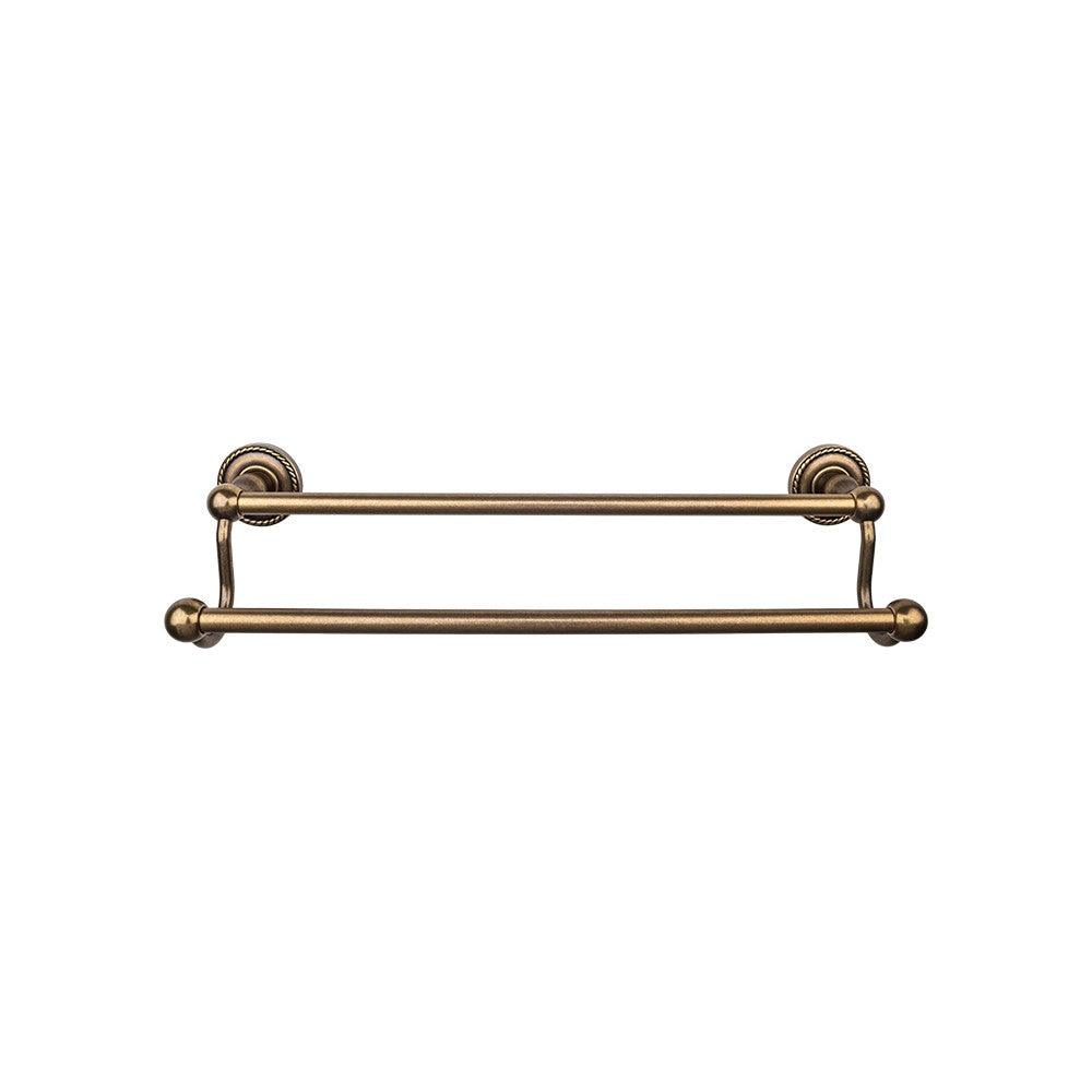 Edwardian Bath 30" Double Towel Rod - Rope Backplate - German Bronze - New York Hardware