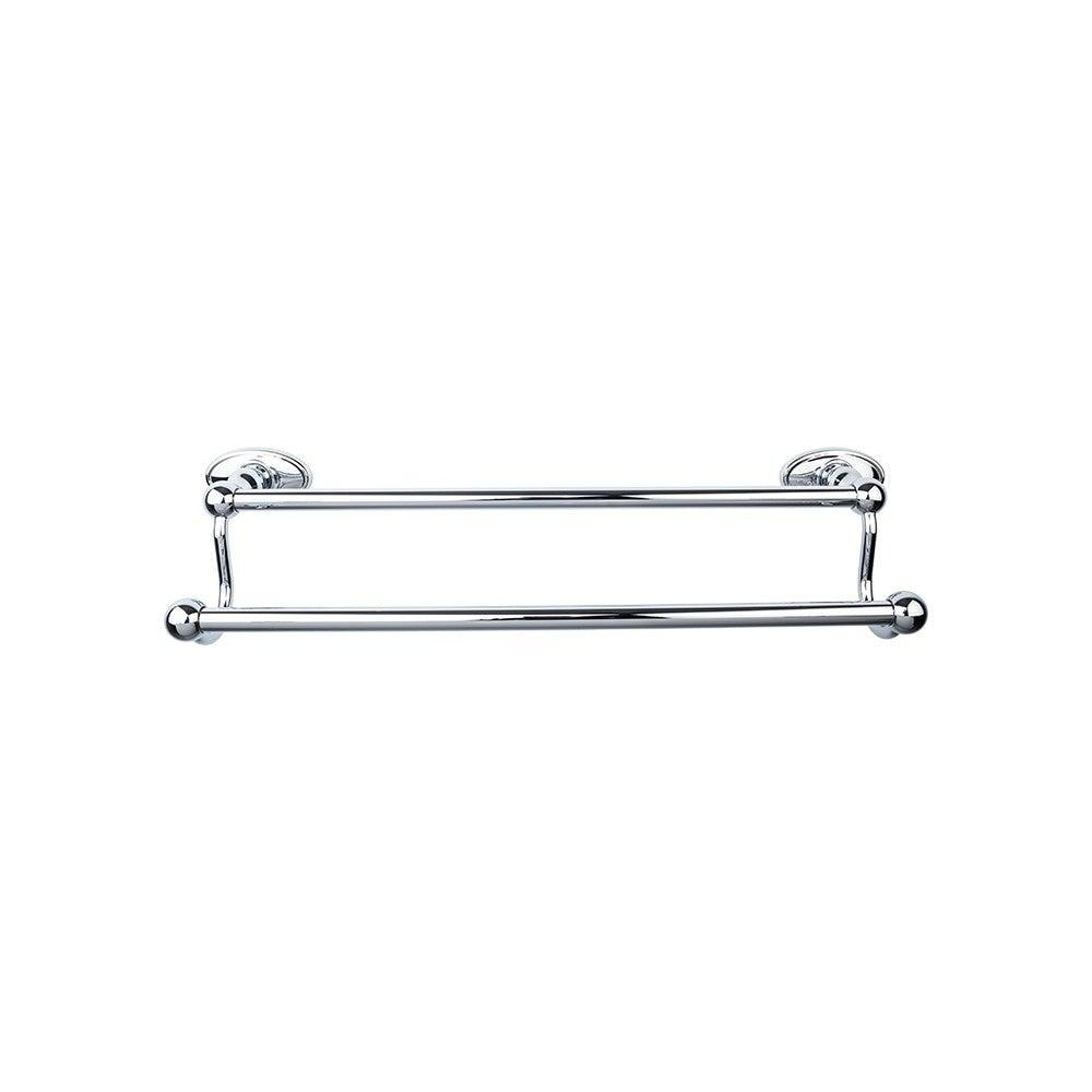 Edwardian Bath 30" Double Towel Rod - Oval Backplate - Polished Chrome - New York Hardware