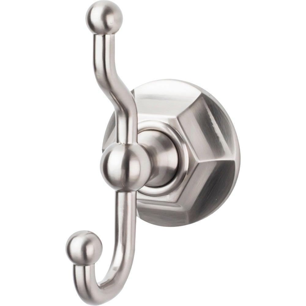Edwardian Bath Double Hook - Hex Backplate - Brushed Satin Nickel - New York Hardware