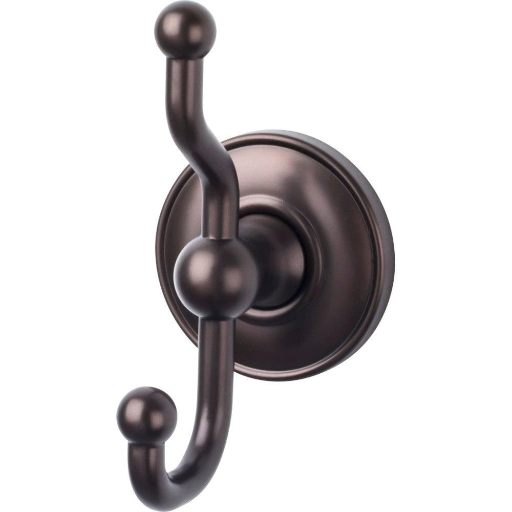 Edwardian Bath Double Hook - Smooth Backplate - Oil Rubbed Bronze - New York Hardware
