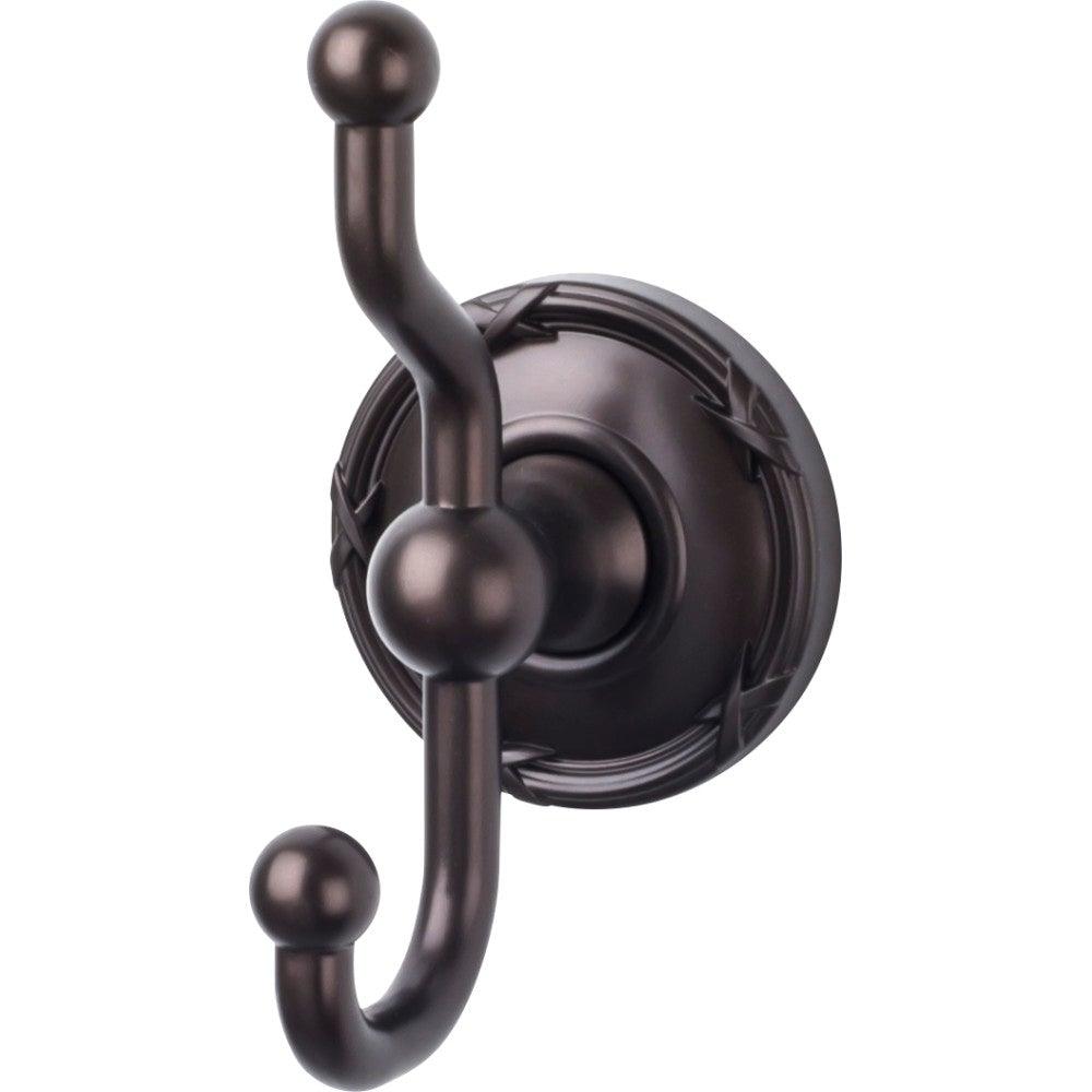 Edwardian Bath Double Hook - Ribbon Backplate - Oil Rubbed Bronze - New York Hardware