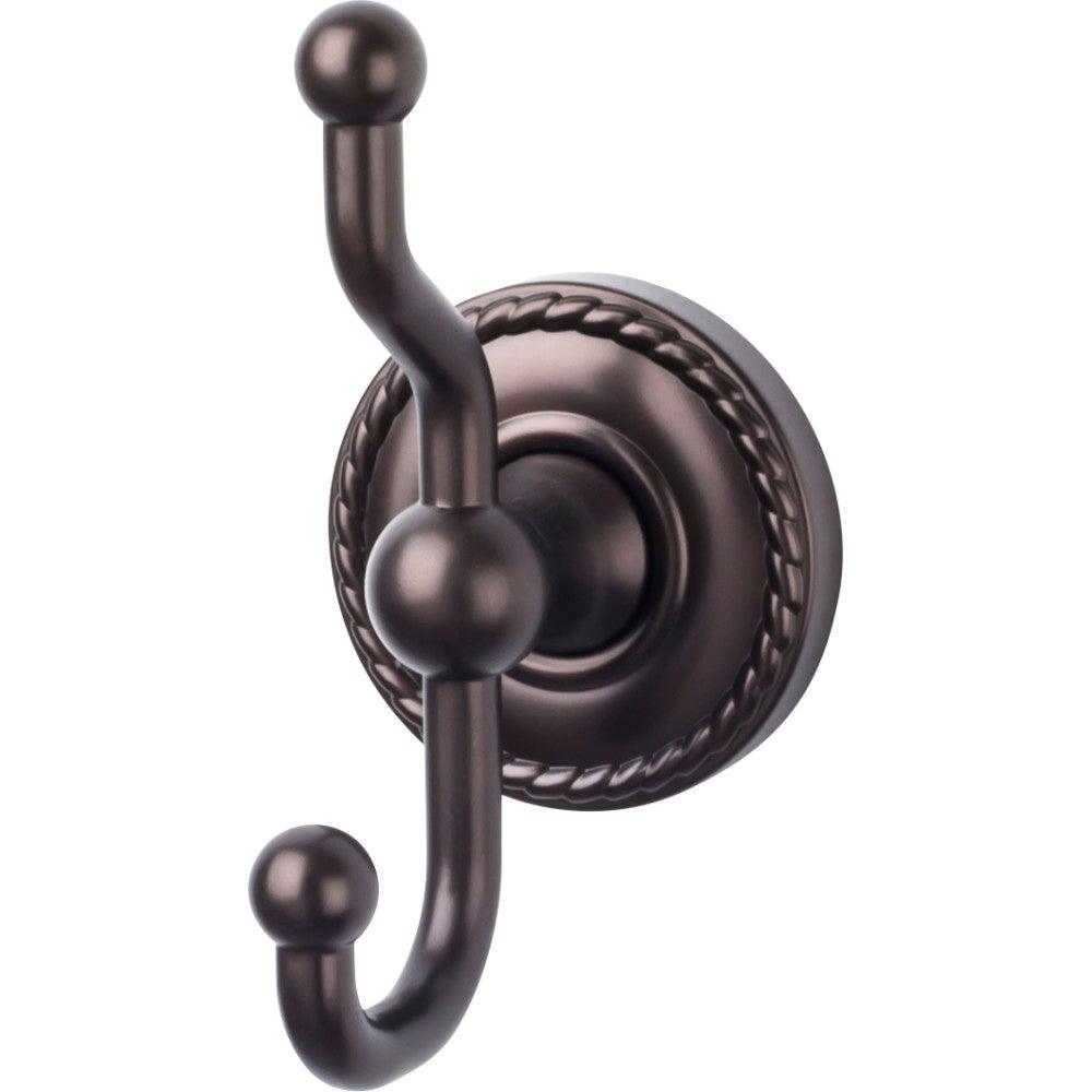 Edwardian Bath Double Hook - Rope Backplate - Oil Rubbed Bronze - New York Hardware