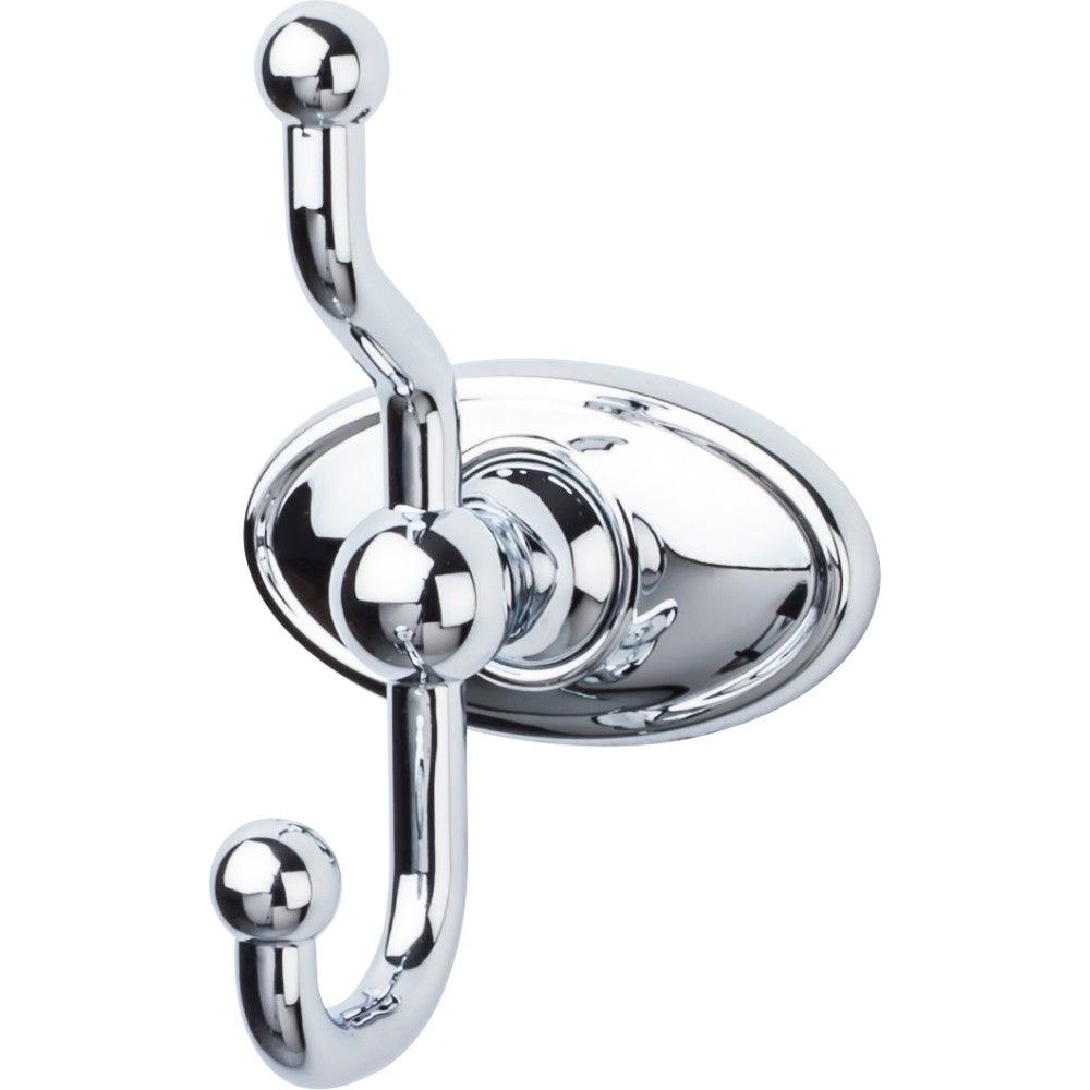 Edwardian Bath Double Hook - Oval Backplate - Polished Chrome - New York Hardware
