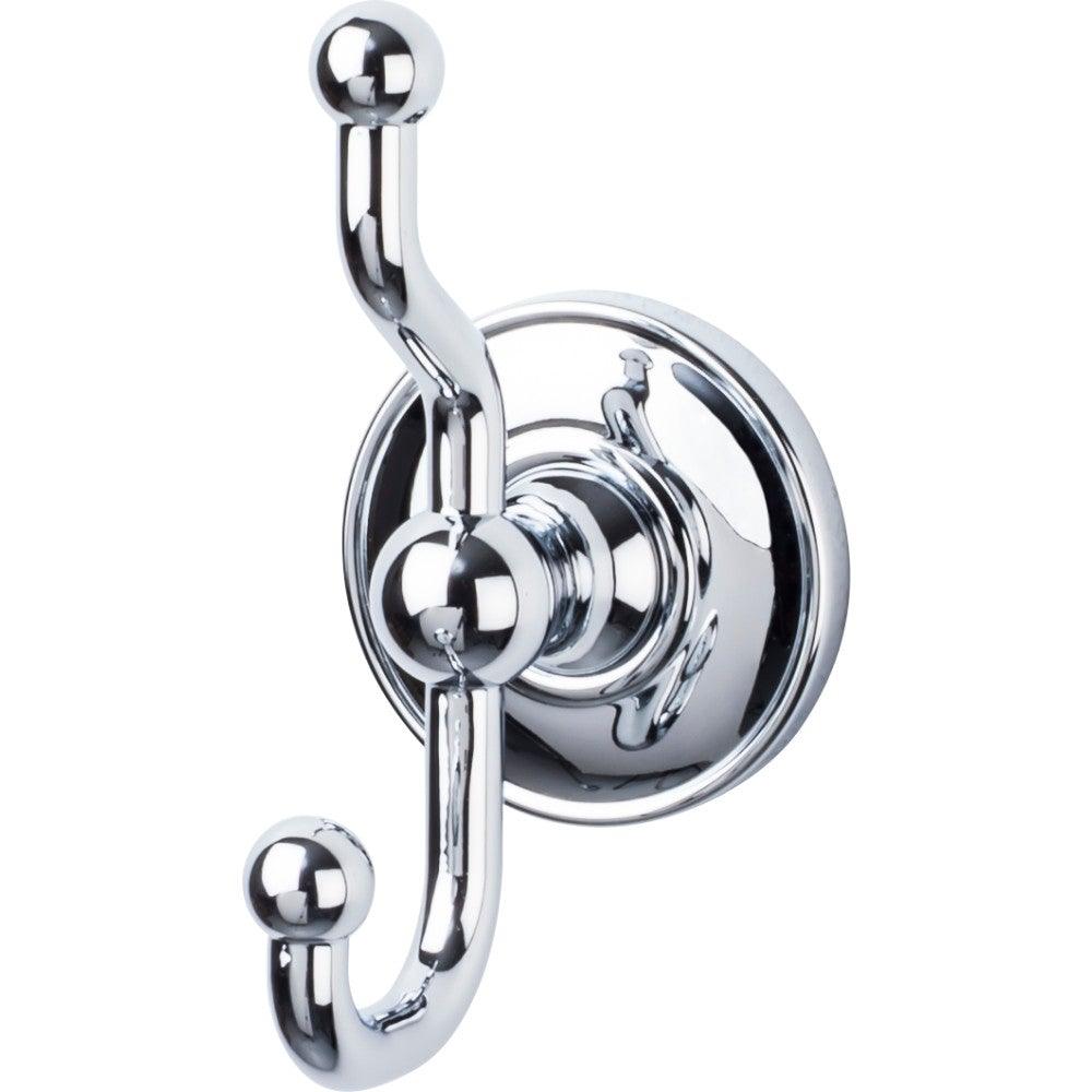 Edwardian Bath Double Hook - Smooth Backplate - Polished Chrome - New York Hardware