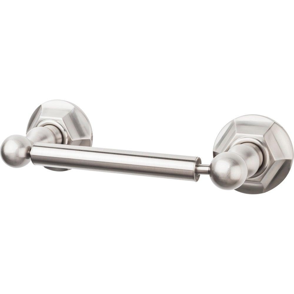 Edwardian Bath Tissue Holder - Hex Backplate - Brushed Satin Nickel - New York Hardware
