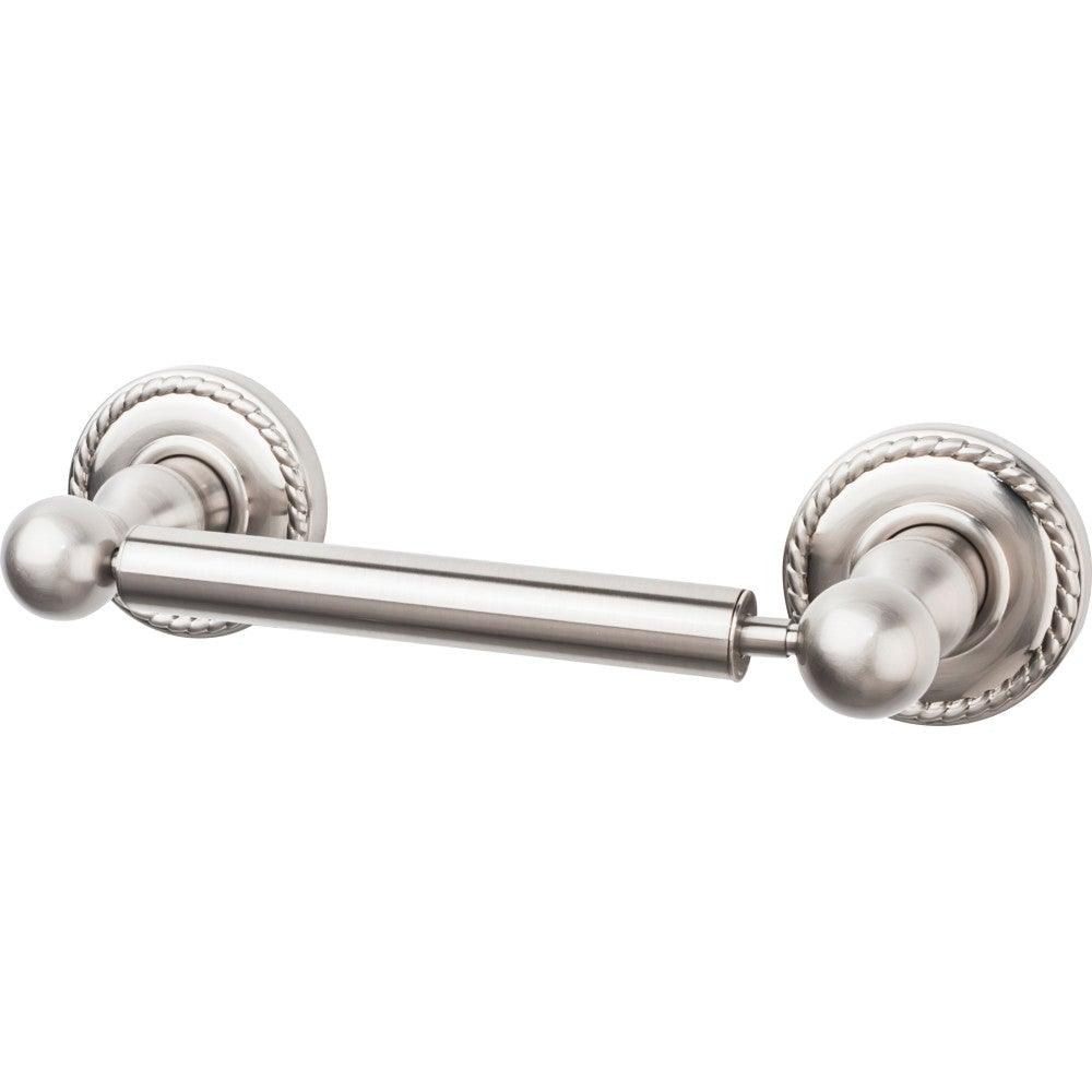 Edwardian Bath Tissue Holder - Rope Backplate - Brushed Satin Nickel - New York Hardware