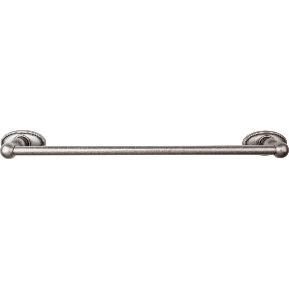 Edwardian Bath 18" Single Towel Rod - Oval Backplate - Antique Pewter - New York Hardware