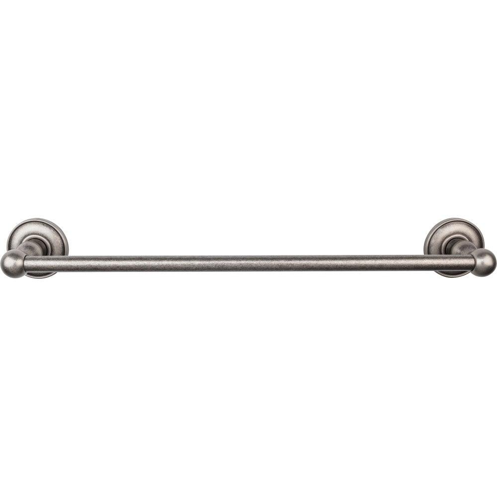 Edwardian Bath 18" Single Towel Rod - Smooth Backplate - Antique Pewter - New York Hardware
