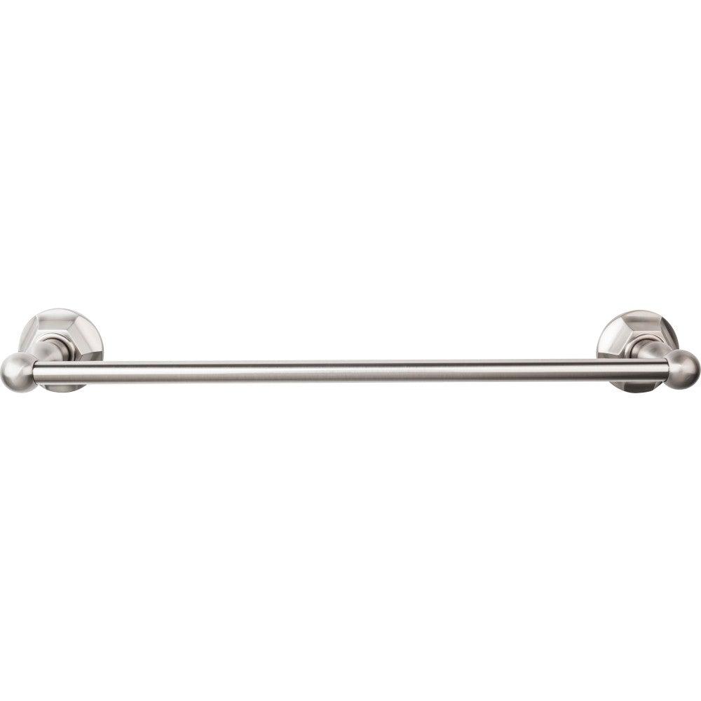 Edwardian Bath 18" Single Towel Rod - Hex Backplate - Brushed Satin Nickel - New York Hardware