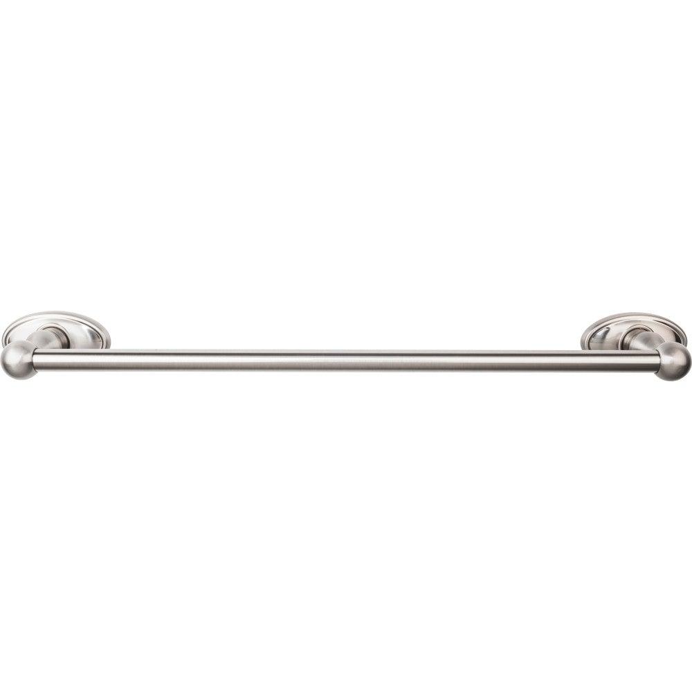 Edwardian Bath 18" Single Towel Rod - Oval Backplate - Brushed Satin Nickel - New York Hardware
