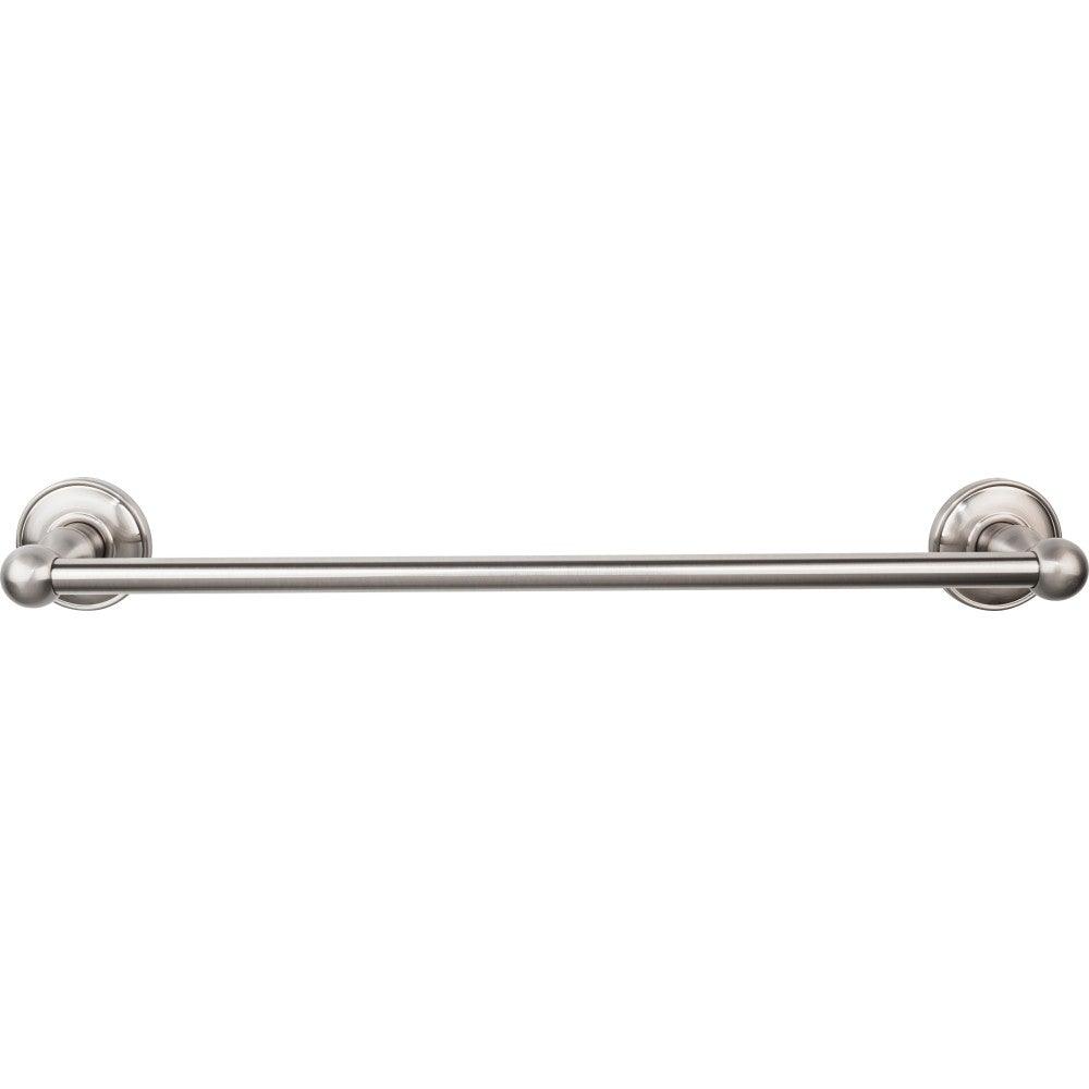Edwardian Bath 18" Single Towel Rod - Smooth Backplate - Brushed Satin Nickel - New York Hardware