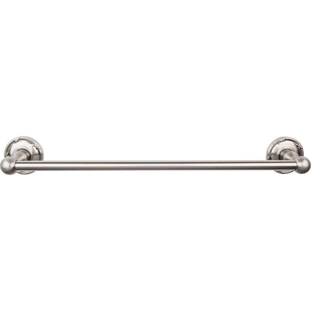 Edwardian Bath 18" Single Towel Rod - Ribbon Backplate - Brushed Satin Nickel - New York Hardware