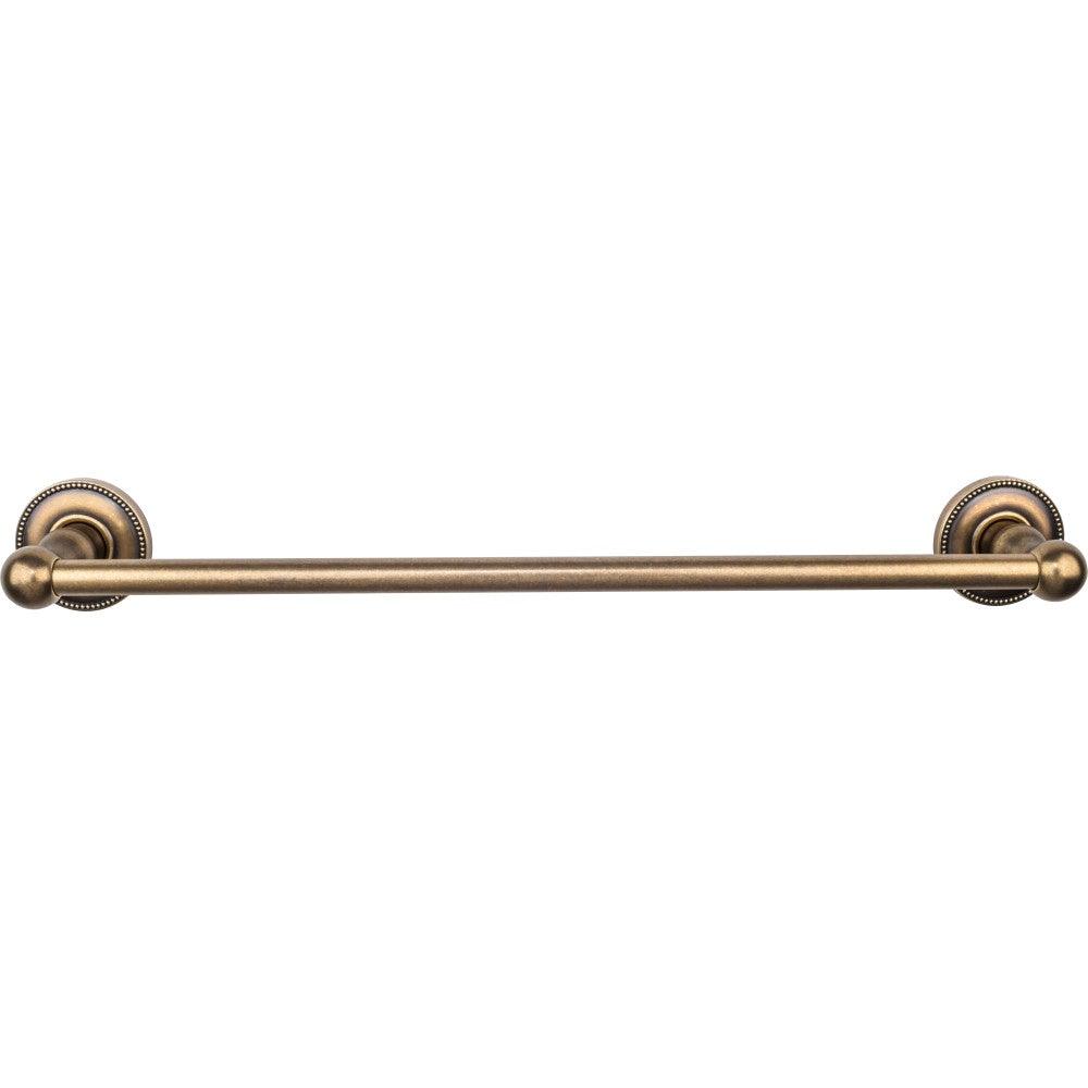 Edwardian Bath 18" Single Towel Rod - Beaded Backplate - German Bronze - New York Hardware