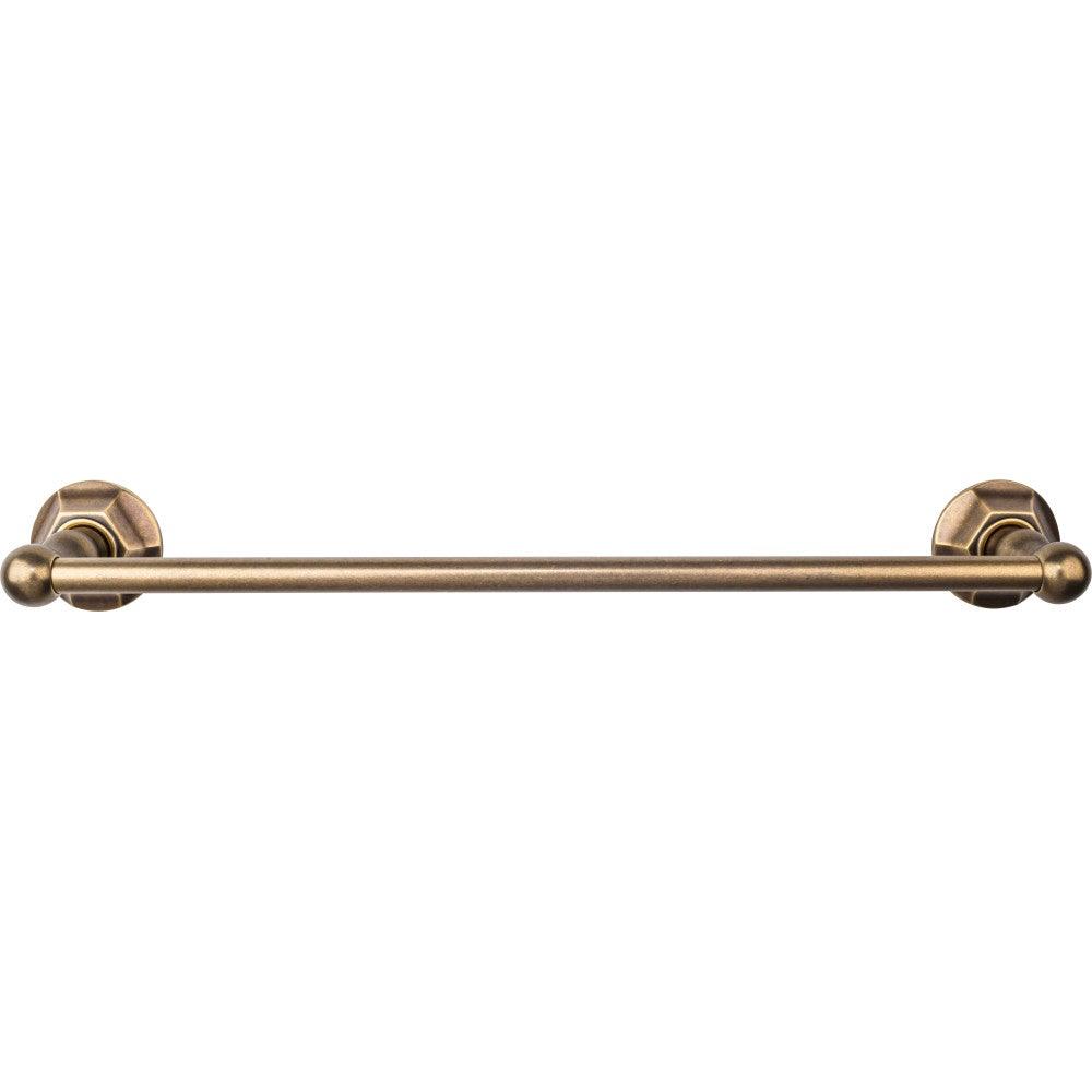 Edwardian Bath 18" Single Towel Rod - Hex Backplate - German Bronze - New York Hardware