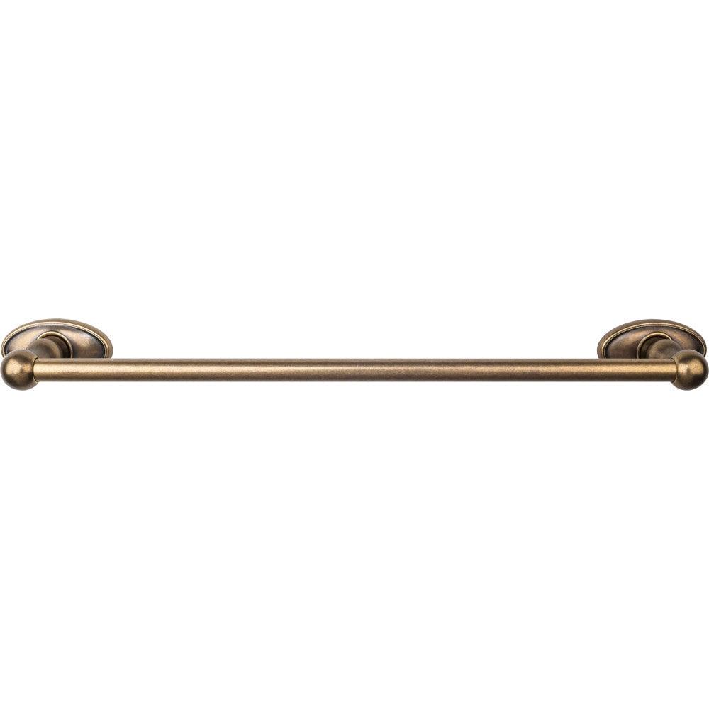 Edwardian Bath 18" Single Towel Rod - Oval Backplate - German Bronze - New York Hardware