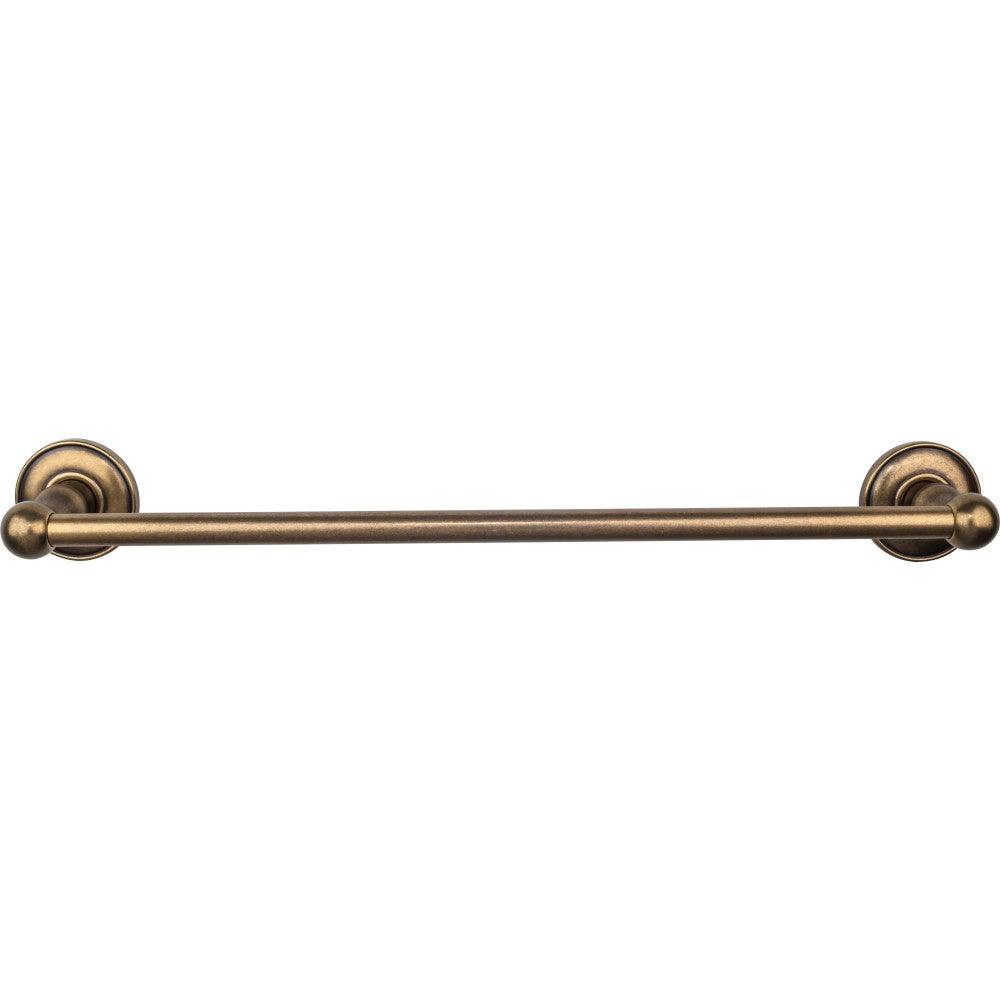 Edwardian Bath 18" Single Towel Rod - Smooth Backplate - German Bronze - New York Hardware