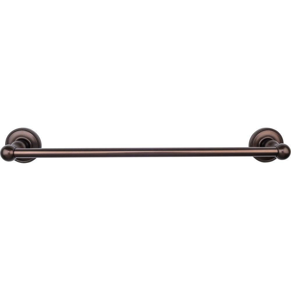 Edwardian Bath 18" Single Towel Rod - Beaded Backplate - Oil Rubbed Bronze - New York Hardware