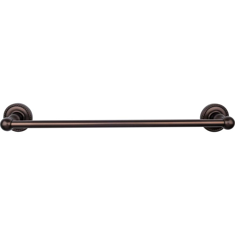 Edwardian Bath 18" Single Towel Rod - Rope Backplate - Oil Rubbed Bronze - New York Hardware