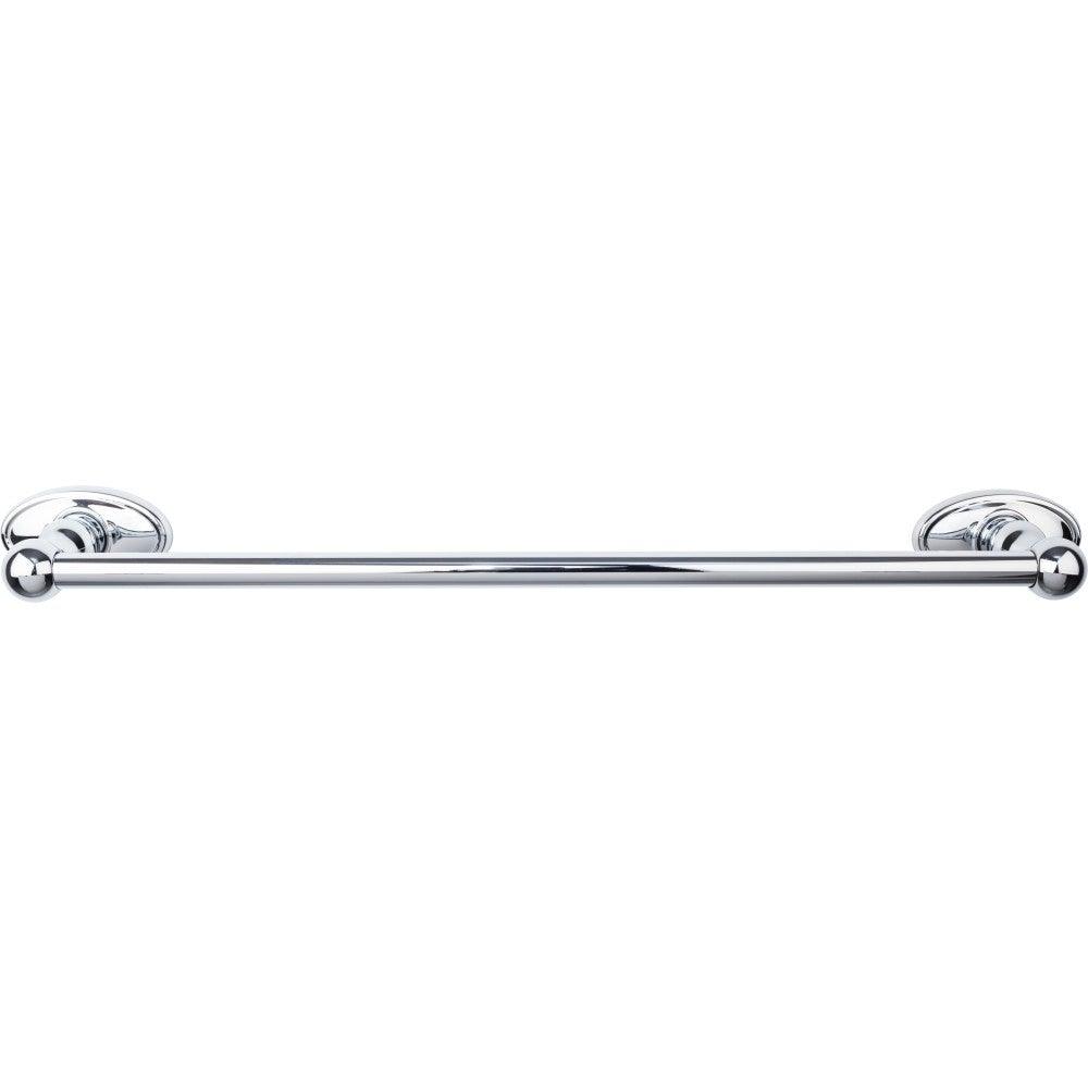 Edwardian Bath 18" Single Towel Rod - Oval Backplate - Polished Chrome - New York Hardware