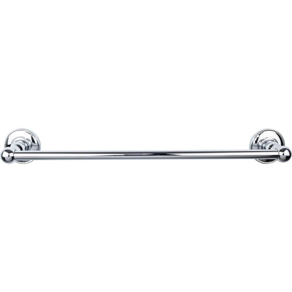 Edwardian Bath 18" Single Towel Rod - Smooth Backplate - Polished Chrome - New York Hardware
