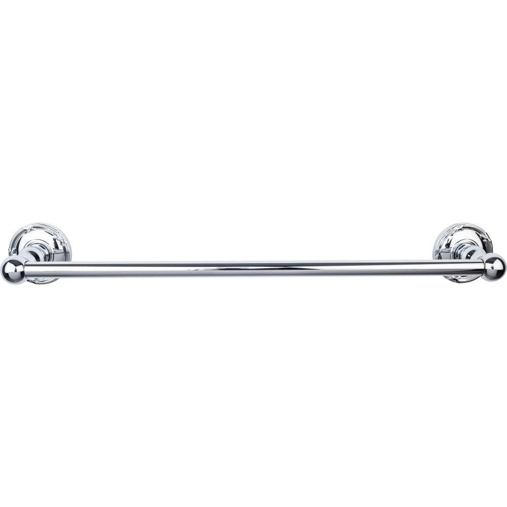 Edwardian Bath 18" Single Towel Rod - Ribbon Backplate - Polished Chrome - New York Hardware