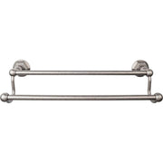 Edwardian Bath 18" Double Towel Rod - Hex Backplate - Antique Pewter - New York Hardware