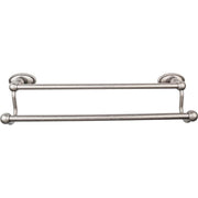 Edwardian Bath 18" Double Towel Rod - Oval Backplate - Antique Pewter - New York Hardware