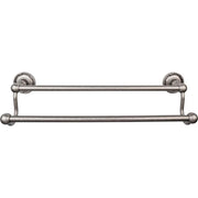 Edwardian Bath 18" Double Towel Rod - Ribbon Backplate - Antique Pewter - New York Hardware
