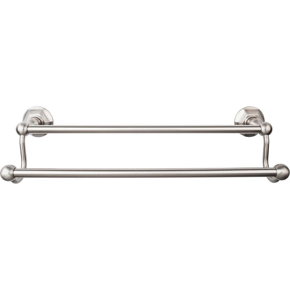 Edwardian Bath 18" Double Towel Rod - Hex Backplate - Brushed Satin Nickel - New York Hardware