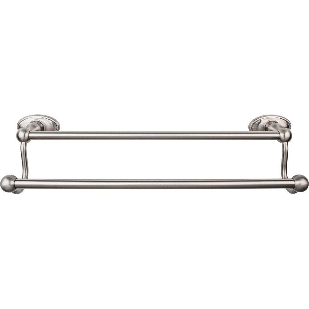 Edwardian Bath 18" Double Towel Rod - Oval Backplate - Brushed Satin Nickel - New York Hardware