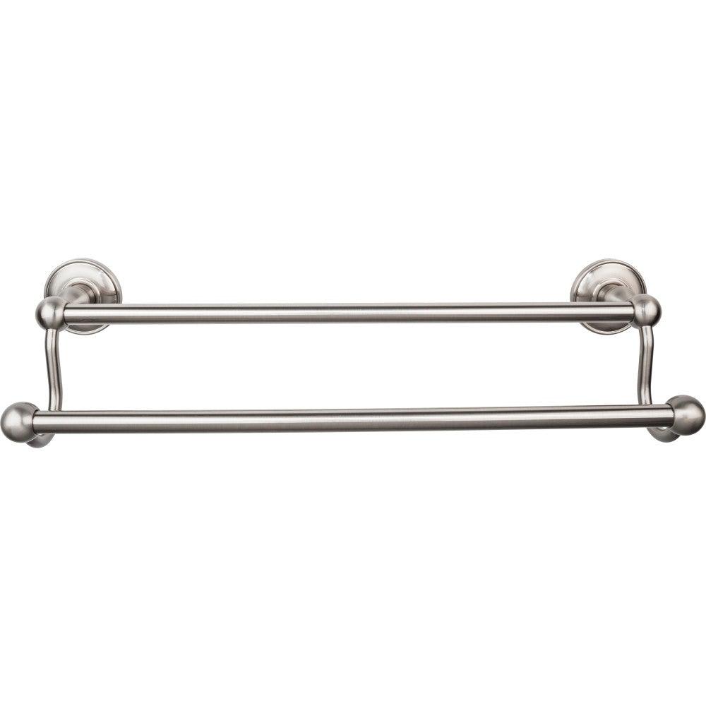 Edwardian Bath 18" Double Towel Rod - Smooth Backplate - Brushed Satin Nickel - New York Hardware