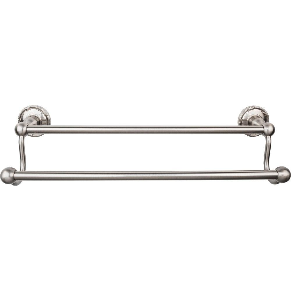 Edwardian Bath 18" Double Towel Rod - Ribbon Backplate - Brushed Satin Nickel - New York Hardware