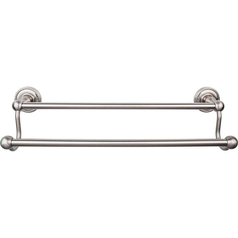 Edwardian Bath 18" Double Towel Rod - Rope Backplate - Brushed Satin Nickel - New York Hardware