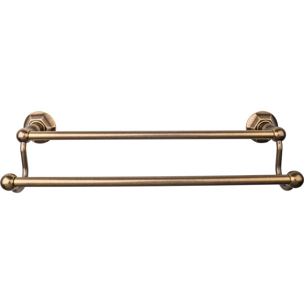 Edwardian Bath 18" Double Towel Rod - Hex Backplate - German Bronze - New York Hardware