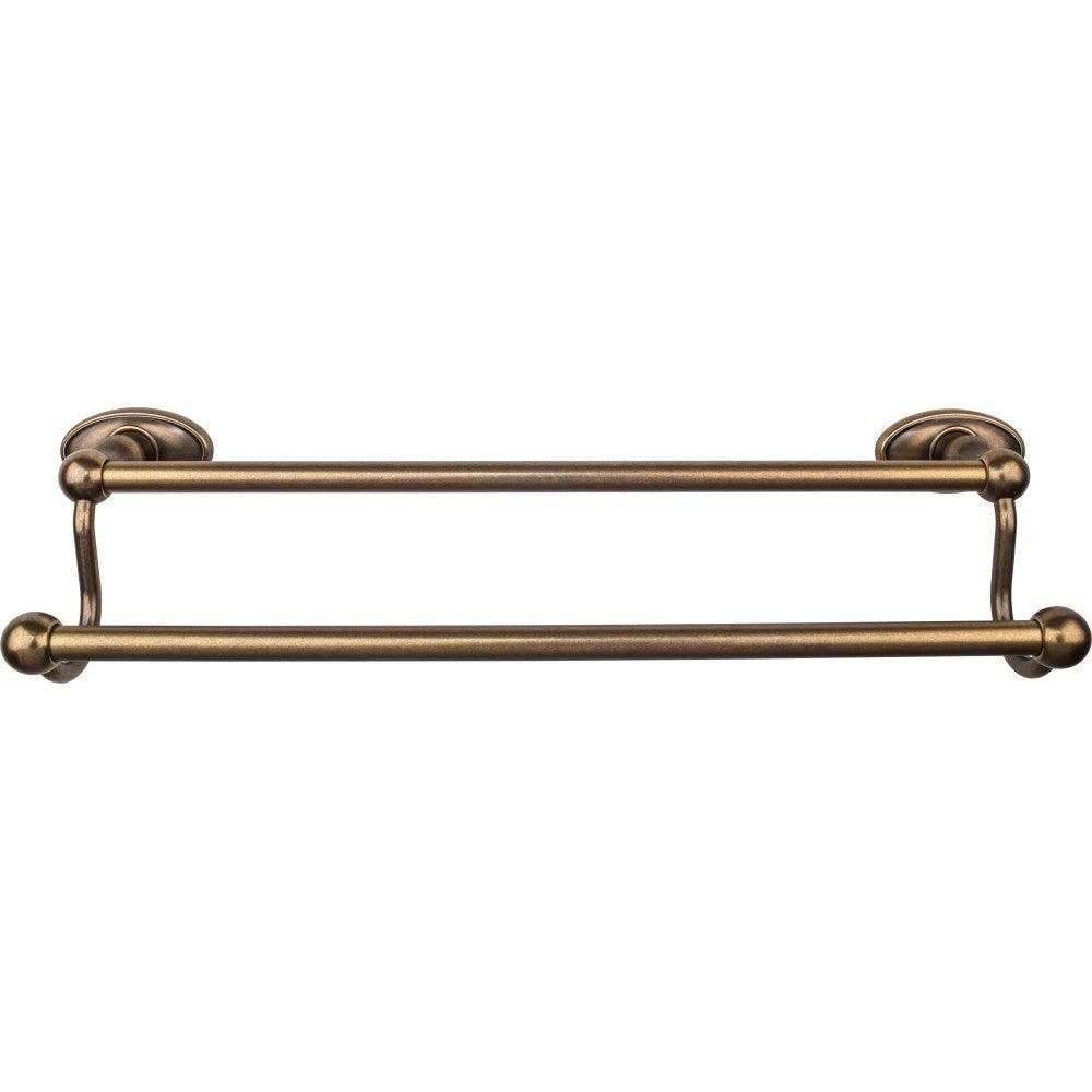 Edwardian Bath 18" Double Towel Rod - Oval Backplate - German Bronze - New York Hardware
