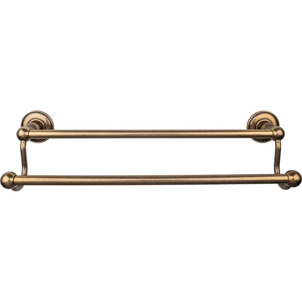 Edwardian Bath 18" Double Towel Rod - Smooth Backplate - German Bronze - New York Hardware