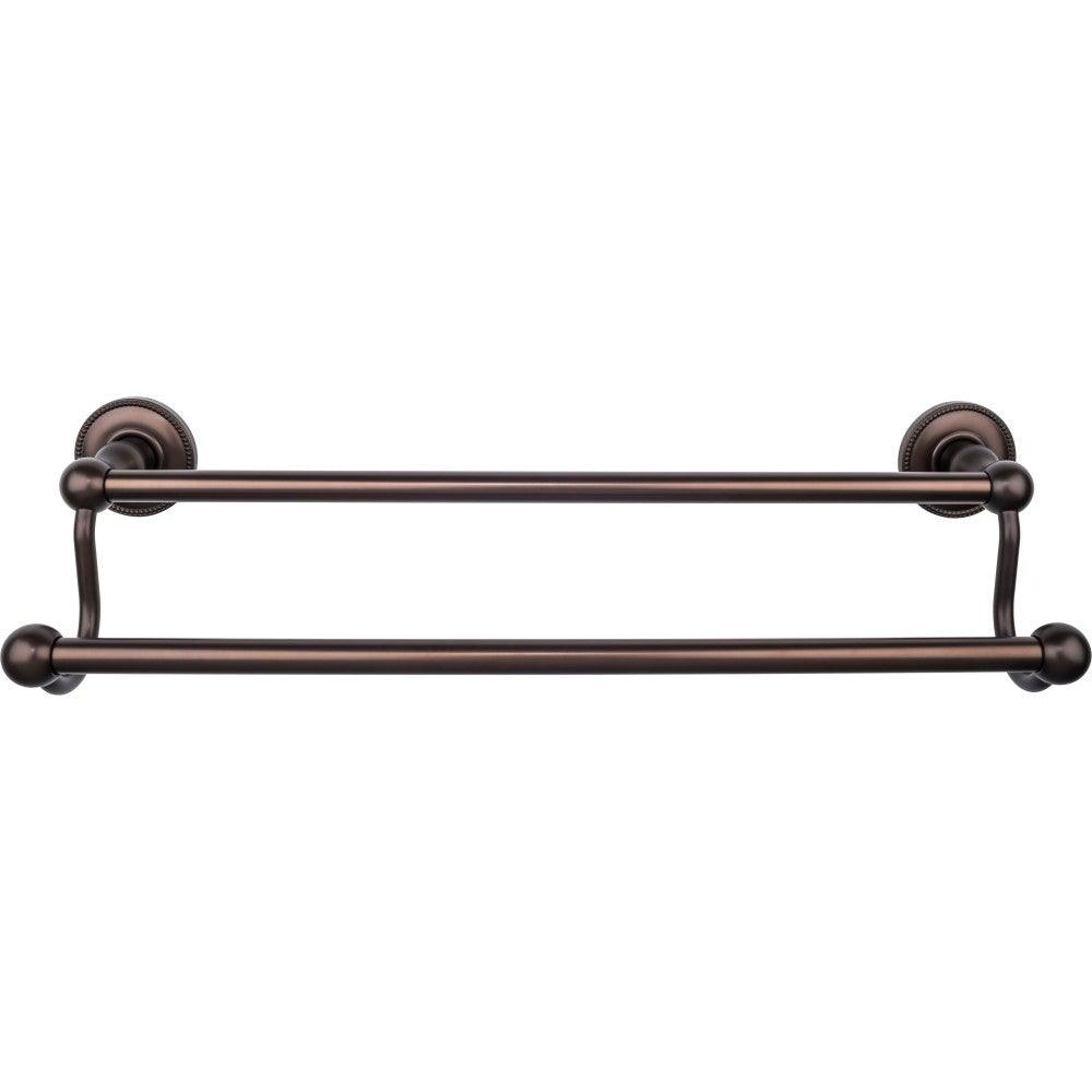 Edwardian Bath 18" Double Towel Rod - Beaded Backplate - Oil Rubbed Bronze - New York Hardware