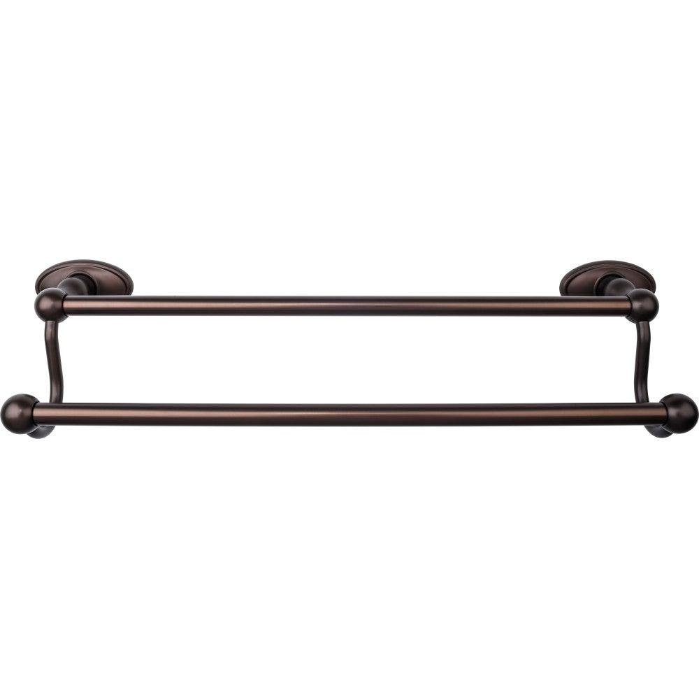 Edwardian Bath 18" Double Towel Rod - Oval Backplate - Oil Rubbed Bronze - New York Hardware